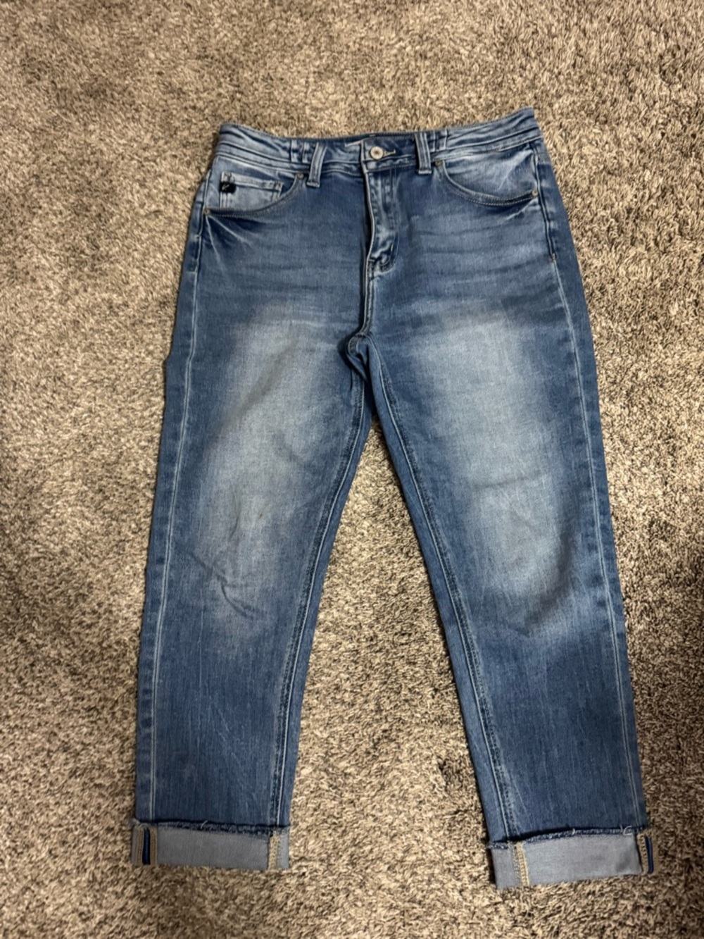 KanCan Women's Ankle Cropped Jeans - Medium Blue Wash